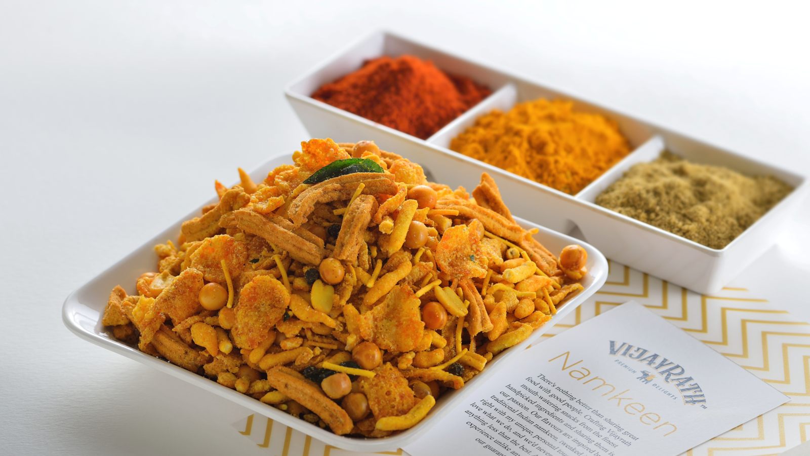 Vijayrath namkeen mix with chutneys